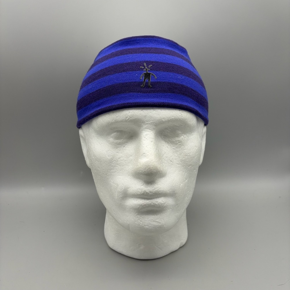 Smartwool Headband Mens OS Blue Striped Merino Wool Performance Winter Gorpcore